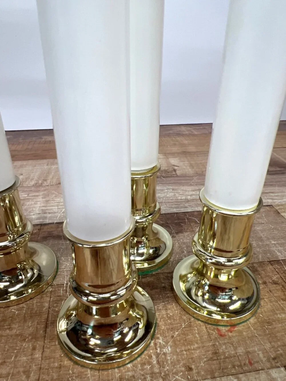Sylvania LED Battery Operated Flickering Candles 4 Pack 9'' Tall Gold Base